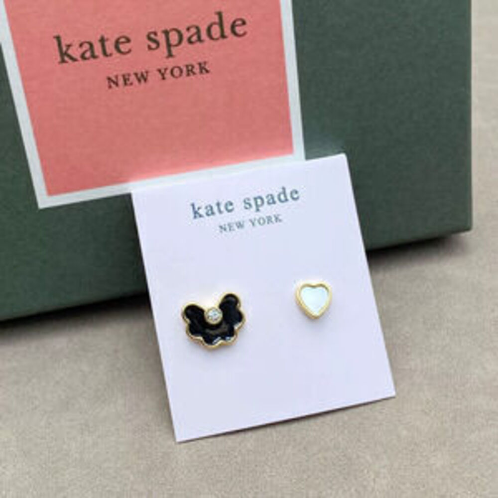 kate spade Enamel Natural Shell Inlaid Heart Flower Asymmetric Earrings